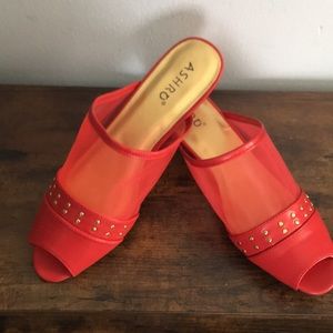 Ashro Gage Mesh Sandals, Red or Black